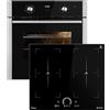 KKT KOLBE Cucina: 60cm Forno da incasso BO8810SS + 60cm Piano Cottura Induzione IH85904FZ | Aria calda | Cassetti telescopici | Timer automatico | 2 volte Vetri per l'isolamento termico | SET8810IH594FZ