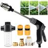 rialgirw Idropulitrice Aquoxis, Idropulitrice ad Alta Pressione con Ugello in Acciaio Inox, Getto d'Acqua 15 Volte Più Potente, Attacco Universale per Tubo da Giardino (Gray,Washer Set)