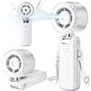 Wrischan Ventilatore Portatile con Spruzzo d'Acqua, Ventilatore Turbo Ricaricabile a Mano con Nebbia Rinfrescante, 5 Velocità e Funzionamento Silenzioso, Spruzzatore Pieghevole per Scrivania Ufficio Casa