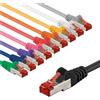 Goobay Cavo patch CAT 6, S/FTP (PiMF), 2 m, set in 10 colori, 2 m, blu-giallo - conduttore in rame (CU), guaina del cavo priva di alogeni (LSZH)