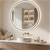 ARTFORMA Specchio da bagno a LED rotondo 80 cm nero opaco con comando touch e funzione antiappannamento
