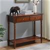 MODERION Tavolo consolle in legno massello, tavolino da salotto con 2 cassetti, robusto e stabile, per soggiorno, corridoio, camera da letto, ecc., 90 x 35 x 77 cm (L x P x A) (rosso/marrone) SFZ02