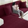 YSTELLAA Natale Copriseduta Divano Elasticizzato, Copri Seduta Divano Antiscivolo, Universale Copridivano Cuscini Separati, Sofa Seat Cover Lavabili(2 Posti, Bordeaux)
