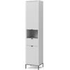 Vicco Mobiletto da bagno Eliza, Bianco, 40 x 190 cm con ante e cassetto, per la conservazione di accessori da bagno e combinabile con la serie Eliza