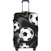 YFSGDLBN Calcio nero stampato valigia copertura elastica bagagli copertura protettiva, bianco, M