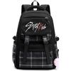 Roffatide KPOP Stray Kids Schoolbag nuovo semestre zaino per ragazzi ragazze grande capacità forniture scolastiche borsa per escursionismo viaggio Nero C