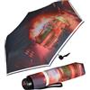 Knirps 4Kids Ombrello tascabile riflettente per bambini, con bordo riflettente, Vigili del fuoco, 90 cm