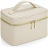 noTrash2003 Boutique Beauty Case - Beauty case per cosmetici, in ecopelle saffiano, 23 x 15 x 14 cm, con tasche interne e maniglia per il trasporto, moderno