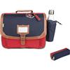 Blumie Shop Tann's - Set di cartelline per bambini, 38 cm, con astuccio rettangolare e marchio in legno, motivo: gatto Blumie, Arthur - Borraccia, 38 cm, Casuale