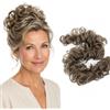 CAISHA XXL Posticcio Capelli Elastici Acconciature Da Sposa Voluminoso Riccio Chignon Marrone Cenere HW15