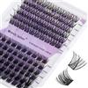 WENDY LASHES Ciuffetti Ciglia Finte D Curl 0.07mm Cluster Lashes Mix 12-16mm DIY Extension Ciglia Ciuffetti Ciglia Finte Individual Cluster Lashes Naturale Ciuffetti Volume Russo(ZW07+C02-D-MIX12-16)