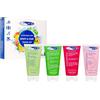 TRISWIM - Premium Set Da Viaggio Dopo Aver Nuotato Per La Rimozione Del Cloro, Bagnoschiuma, Shampoo Idratante, Lozione Corpo Anti Cloro, Balsamo Capelli Per Nuotatori (4x90ml)