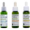 LASAPONARIA La Saponaria | Kit 3 Sieri Viso Illuminante e Antiage: Vitamina C Anti-macchie + Acido Ialuronico Multi Peso Rimpolpante + Peptidi Complex Lift, 3x30 ml