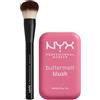 NYX Professional Makeup Buttermelt Blush in Polvere 06 For The Butta con Burro Mango Mandorle e Karité + Pennello Viso Pro Brush Buffing con Setole Arrotondate - Set da 2