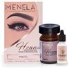 Menela Kit henné professionale per sopracciglia Menela nero | Henné 2,5 g + fissativo 15 ml | Uso professionale