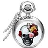 JewelryWe Gioielli collana con pendente da uomo donna doppio cavallo in corsa stampa pendente argento Orologio da tasca catenina lunga 80cm