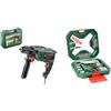 Bosch Bundle of Bosch Trapano a percussione UniversalImpact 800 (800 Watt, valigetta) + Bosch Set da 34 Pezzi di punte e bit avvitamento in titanio X-Line (per legno, pietra e metallo, accessori trapano)