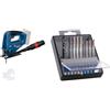Bosch Professional 18V System Seghetto alternativo a batteria GST 18V-95 B (senza batteria/caricabatteria) + Bosch Set di 10 lame per seghetto alternativo Pro Wood and Metal (lunghezza 100 mm)