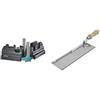 Wolfcraft, supporto per montaggio e taglio 6948200, funzione 2 per taglio obliquo esatto max. 100 mm di altezza & Sega a mano 6925000 (L) con impugnatura angolata e regolabile