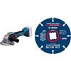 Bosch Professional 18V System Smerigliatrice angolare a batteria GWS 18V-8 (diametro disco 125 mm, senza batteria/caricabatteria) + 1x Mole da Taglio X-LOCK Expert Carbide Multi Wheel (Ø125)
