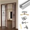 VIIGUIY binario per porta scorrevole Kit Di Ferramenta per Porte A Soffietto Montate Al Soffitto, Ferramenta per Binari in Alluminio per Porte A Soffietto, Ferramenta per Porte di Armadi(400cm/157.5in)