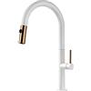 PHASAT Miscelatore Cucina Bianco,Rubinetto da Cucina con Doccetta Estraibile 360° Girevole Monocomando per Lavandino KW01