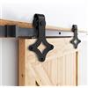 Joparri Set di accessori per porta scorrevole in legno, con ruote e guide scorrevoli, accessori in acciaio al carbonio nero, 200 cm, diamante
