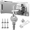 Novocloud 2 Pezzi Lucchetto Hasp con Viti e Chiavi, Lucchetto con Serratura per Porte, Chiusura a Chiave in Acciaio Inox, Serratura a Chiave per Armadietti Cassetto Porte Finestre (4 Pollici)