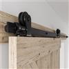 BONIKLUBA Binario per Porta Scorrevole 183cm Kit Porta Scorrevole Nera per 1 Porte Scorrevoli Interno Esterno Muro 91cm Larga, Piccola Ruota T-forma