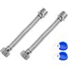 Abiyou 2 Pezzi Tubi Ondulati in Acciaio Inox, 3/4 DN20 Tubi Flessibili in Acciaio Inox 304, 40CM Tubo Corazzato In Acciaio Inox, Tubo Corazzato 304, per Bagno, Servizi Igienici, Rubinetto