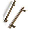 BEILEIOU Maniglie classiche vintage per cassetti in ottone anticato, 128 mm, in lega di zinco, per armadietti da cucina, bagno, comò, armadietti (5, ottone antico, foro centrale 128 mm)