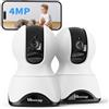 VIM TAG 2,5K Telecamera Wi-Fi Interna, Videocamera di Sorveglianza Interna a 360° con Allarme, Audio a 2 Vie, Rilevamento del Movimento, 2.4/5G WiFi e Bluetooth, Funziona con Alexa, SD e cloud(2PCS)