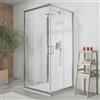 Parama Box doccia cromato 3 lati 70x70x70 cm con doppio scorrevole h190 cm e Vetro Temperato Trasparente 6 MM Profili Alluminio Cromato Modello Tremiti