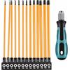 Dexpally 14 Pezzi Cacciaviti Torx Lunghe 150mm con Foro, in Acciaio S2 T5-T40 con Manico a Sgancio Rapido Punte Cacciavite Adatte per Trapano Avvitatore con Albero Esagonale da 1/4