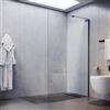 SONNI Pannello doccia in vetro, 90 x 200 cm, colore nero, con pellicola di sicurezza in vetro, parete divisoria in vetro, doccia