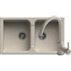 Generic Romeo lavello cucina Focus kit lavello 2 vasche 86 x 50 cm Kuarzstone, installabile sul piano di lavoro, stile Classico, Transitional