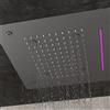 Ogomondo Soffione LED a Soffitto Da Incasso Con Cascata Acciaio NERO Quadro