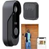 Generico Videocitofono Senza Fili - Campanello Smart Wireless Con Videocamera - Rilevamento Movimento Dialogo Bidirezionale Archiviazioni Cloud Monitor Sicurezza per Casa Interna Porta Ingresso Negozio