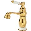 EGTink Rubinetto da bagno Miscelatore per lavabo monocomando in ottone antico rubinetto per lavabo con manico in ceramica rubinetteria da bagno acqua calda e fredda (dorato)