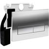 Empyreal Placca di controllo, Comando compatibile con Geberit Duofix Sigma/Delta/BASIC per doppio scarico, Portane uno Scivolo di alimentazione per pastiglie di pulizia(Cromo)