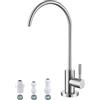 Bifordo Rubinetto per acqua potabile, facile da installare, rubinetto per filtro dell'acqua del lavandino, senza piombo, per lavello da cucina, bar, acciaio inossidabile SUS304 in nichel spazzolato