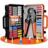 Preciva Pinza Crimpatrice Capicorda 0,08-16 mm² con 1500 ghiere, set di Pinze a Crimpare, regolabili, per l'industria, Pinze a Crimpare per il fai da te