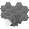 TONOR 12 Pacchetti di Pannelli Acustici Esagonali, 30x26x1cm Pannelli Fonoassorbenti ad Alta Densità per Pareti, Pannello Acustico, Imbottitura Fonoassorbente per Studio, Ufficio, Casa, Grigio Scuro