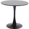 KARE Design Tavolo Schickeria, nero, tondo, d 80 cm | Piano in MDF verniciato, base in acciaio a tulipano, nero opaco, rotondo, moderno, per la sala da pranzo