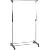 HAKU Armadio su Ruote Alu, Cromo, Grigio, Plastica, Metallo - Dim. L 90 cm x A 95-170 cm x P 43 cm, Stile Moderno
