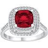 Bling Jewelry Personalizza Anello Affermazione Da Cocktail In Stile Art Deco Vintage Con Cuscino Taglio Simulato In Rubino Rosso AAA In Zircone Cubico Incastonato In Argento Placcato Per Donne Di Grande Moda
