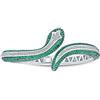 Bling Jewelry Moda egiziana dichiarazione serpente cerniera bracciale bracciale per le donne bianco verde simulato smeraldo Cubic Zirconia Pave CZ rodio placcato