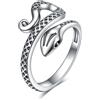 YFN Anello a forma di animale, in argento Sterling, con drago, serpente, aquila, gioielli regalo per uomo e donna, Metallo, Non pietra preziosa