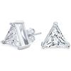 Bling Jewelry 1.5CT Triangolo a forma di cesto di zirconia cubica Set di orecchini con perno in CZ taglio trillion per uomini donne .925 argento sterling