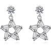 StarGems® Stelle 0.1cttw Orecchini a lobo in argento 925 placcato platino Moissanite EX016